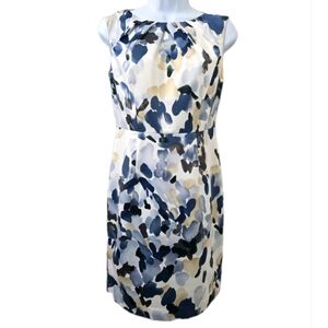94 Ann Taylor women's sleeveless dress in a neutral watercolor pattern Size 4p